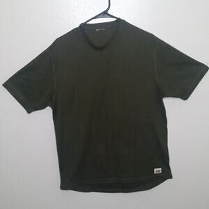 Zoic Mens Dark Green Crew Neck Bicycling Shirt Utility Back Pocket Tag Missing